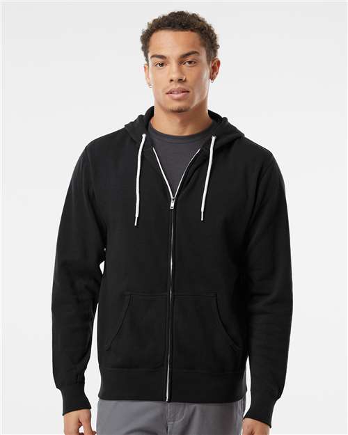 Unisex Lightweight Full-Zip Hooded Sweatshirt