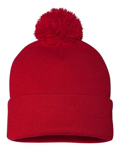 12" Pom-Pom Cuffed Beanie