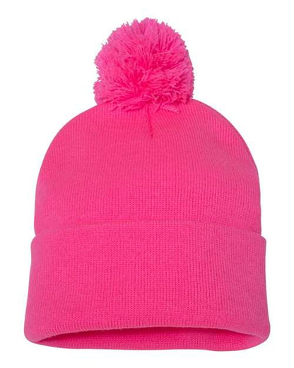 12" Pom-Pom Cuffed Beanie