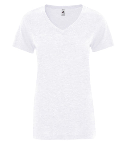 DISCONTINUED KOI® TRIBLEND V-NECK LADIES' TEE