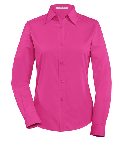 DISCONTINUED COAL HARBOUR® EASY CARE BLEND LONG SLEEVE WOVEN LADIES' SHIRT