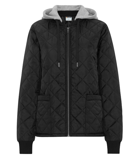 ATC WeRK™ QUILTED FREEZER LADIES’ JACKET WITH DETACHABLE HOOD
